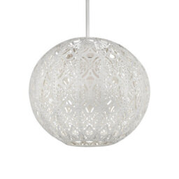 Lighting Collection  Cream Fretwork Globe Shade - thumbnail 2