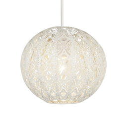 Lighting Collection  Cream Fretwork Globe Shade