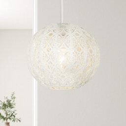 Lighting Collection  Cream Fretwork Globe Shade - thumbnail 4