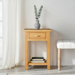 London Oak Telephone Table With Drawer - By Roseland Furniture - thumbnail 2