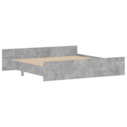 Berkfield Bed Frame With Headboard With Footboard Concrete Grey 180X200 Cm - thumbnail 3