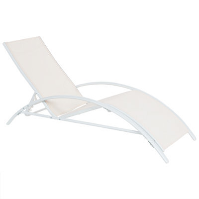 Beliani Sun Lounger Gaeta Reclining Metal Beige - image 1
