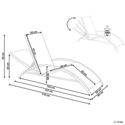 Beliani Sun Lounger Gaeta Reclining Metal Beige - thumbnail 3