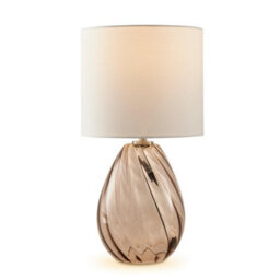 Furniturebox Uk Aurelia Brown Glass & White Table Lamp - thumbnail 5