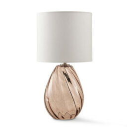 Furniturebox Uk Aurelia Brown Glass & White Table Lamp - thumbnail 4