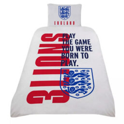 England Fa Born To Play Crest Duvet Cover Set White/dark Blue/red (Single) - thumbnail 1