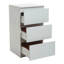 3 Drawer Bedside Storage Cabinet White Chest Of Drawers Side Table - thumbnail 6