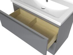 GoodHome Imandra Gloss Grey Wall-Mounted Bathroom Vanity Unit (H) 600mm (W) 800mm - thumbnail 2