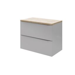 GoodHome Imandra Gloss Grey Wall-Mounted Bathroom Vanity Unit (H) 600mm (W) 800mm - thumbnail 4