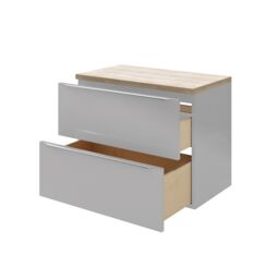 GoodHome Imandra Gloss Grey Wall-Mounted Bathroom Vanity Unit (H) 600mm (W) 800mm - thumbnail 5
