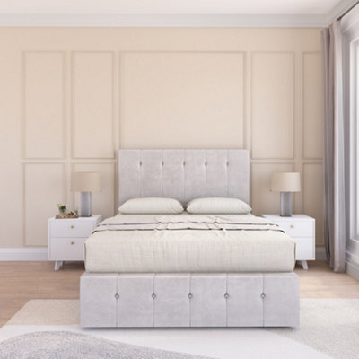Sloomy Cambridge Divan Bed Set With 2 Drawers Footend - Plush Velvet - image 1