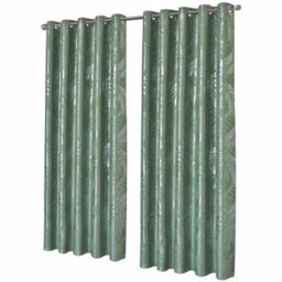 Leaf Sparkle Blackout Curtains In Sage Green, 167Cm X 137Cm