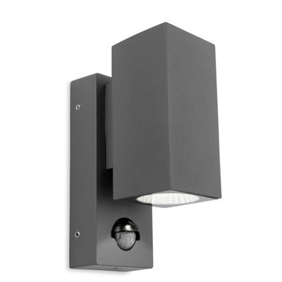 Luminosa Lighting Luminosa Dino Led 1 Light Outdoor Wall Light Light, Pir Graphite Ip44