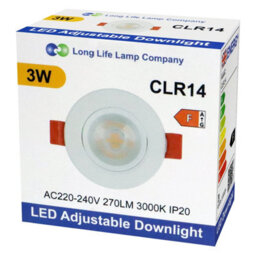 Long Life Lamps Company 3W Adjustable Round Led Recessed Ceiling Downlight 3000K Clr14 - thumbnail 9