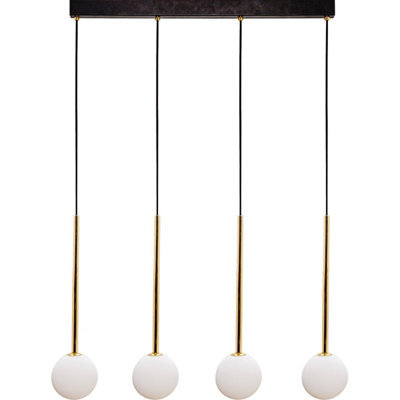 Luminosa Lighting Luminosa Ali Bar Pendant Ceiling Light, Black, Gold, 5X G9