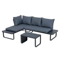 Sunjoy Outdoor Garden Corner Lounge Set 3-Piece Patio Furniture Set With Cushions