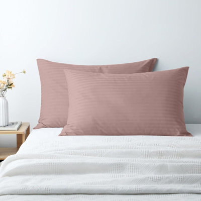 Moonlight Bedding Pillow Covers Set Of 10 - Satin Stripe Pattern Microfiber Pillowcases Envelope Closure Bed Pillow Cover(Peach) - image 1
