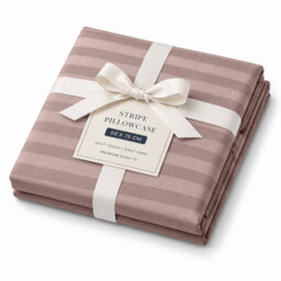 Moonlight Bedding Pillow Covers Set Of 10 - Satin Stripe Pattern Microfiber Pillowcases Envelope Closure Bed Pillow Cover(Peach) - thumbnail 6