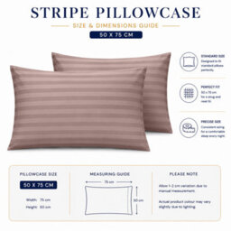 Moonlight Bedding Pillow Covers Set Of 10 - Satin Stripe Pattern Microfiber Pillowcases Envelope Closure Bed Pillow Cover(Peach) - thumbnail 7