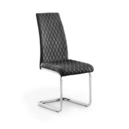 Oakham Montero Elegant Velvet Cantilever Dining Chairs - Grey - Set Of 4 - thumbnail 2