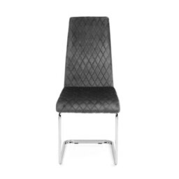 Oakham Montero Elegant Velvet Cantilever Dining Chairs - Grey - Set Of 4 - thumbnail 3