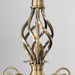 Valuelights Memphis Style Antique Brass Barley Twist 5 Way Ceiling Light Chandelier With 5 4W Ses E14 Led Cool White Bulb - thumbnail 7