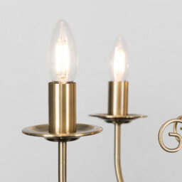 Valuelights Memphis Style Antique Brass Barley Twist 5 Way Ceiling Light Chandelier With 5 4W Ses E14 Led Cool White Bulb - thumbnail 6