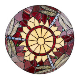 Happy Homewares Traditional Red Dragonfly Tiffany Glass Easy Fit Pendant Shade - thumbnail 2