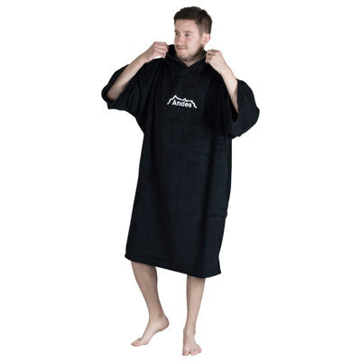 Andes Beach Towel Robe - Adult Black - image 1