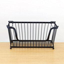 3 X Black Stackable Metal Wire Storage Basket Food Vegetable Kitchen Shelves - thumbnail 2