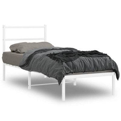Berkfield Metal Bed Frame Without Mattress With Headboard White 75X190Cm - image 1