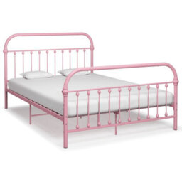 Berkfield Bed Frame Pink Metal 140X200 Cm - thumbnail 1