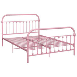 Berkfield Bed Frame Pink Metal 140X200 Cm - thumbnail 2