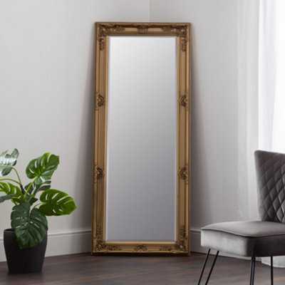 Julian Bowen Palais Gold Lean-To Mirror, Wood Frame, Rectangular, Full Length, Freestanding, 170 X 70 X 6Cm - image 1