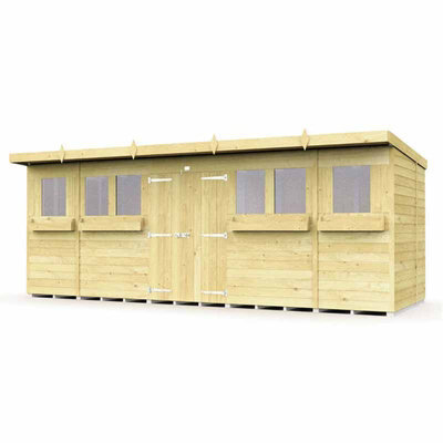 Buttercup Farm 18 X 6 Feet Pent Summer Shed - Wood - L178 X W533 X H201 Cm - image 1