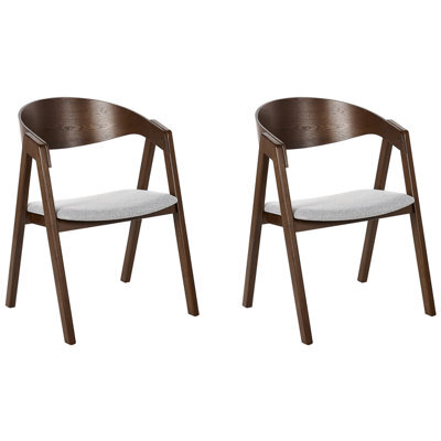 Beliani Set Of 2 Dining Chairs Yuba Wood Light Grey - image 1