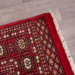 Red Hand Knotted Traditional Bordered Floral Geometric Easy To Clean Rug For Bedroom & Living Room-150Cm X 240Cm - thumbnail 4