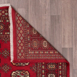 Red Hand Knotted Traditional Bordered Floral Geometric Easy To Clean Rug For Bedroom & Living Room-150Cm X 240Cm - thumbnail 5
