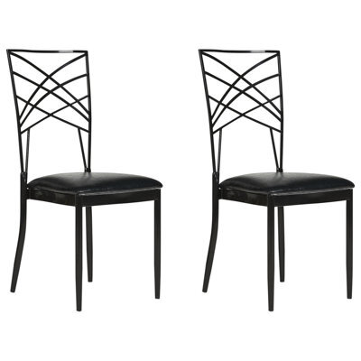 Beliani Set Of 2 Dining Chairs Girard Metal Black - image 1