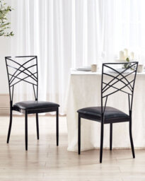 Beliani Set Of 2 Dining Chairs Girard Metal Black - thumbnail 2