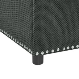Matteo Square Storage Ottoman With Silver Rivet Detail - Dark Grey - thumbnail 8