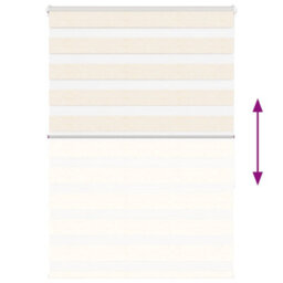 Berkfield Modern Zebra Blind Marble Beige 100X150 Cm Fabric Width 95.9 Cm Polyester - thumbnail 5