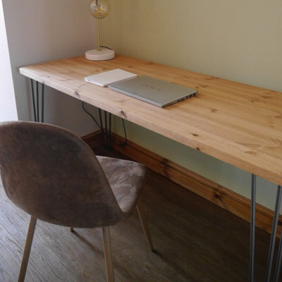 Timber Foundry Hairpin Leg Desk L125 X W60 X H75Cm Solid Pine, Golden Oak - image 1