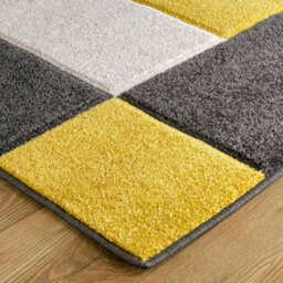 Melrose Salerno Omega Yellow Blocks Patterned Design Small Indoor Area Rug 080/150Cm - thumbnail 3