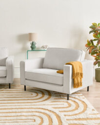 Beliani Armchair Savalen Fabric Off-White - thumbnail 2