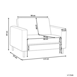 Beliani Armchair Savalen Fabric Off-White - thumbnail 3