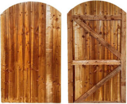 Feather Edge Dome Flat Top Semi-Braced Wooden Garden Gate 90X75Cm Pack 1 - thumbnail 5