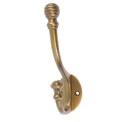 Hammer and Tongs Hammer & Tongs Ball End Hat & Coat Hook - W35mm X H135mm - Brass