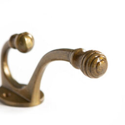 Hammer and Tongs Hammer & Tongs Ball End Hat & Coat Hook - W35mm X H135mm - Brass - thumbnail 3