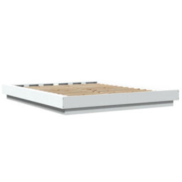 Berkfield Bed Frame With Led Lights Without Mattress White 160X200Cm - thumbnail 7
